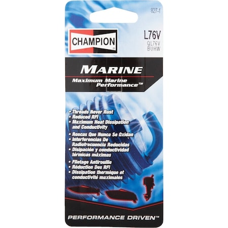 Champion L76V Copper Plus Marine Spark Plug 827-1