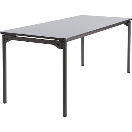 Iceberg Maxx Legroom Folding Table, Grey Top, Charcoal Frame, 30 in W x 72 in L x 29.5 in H 65827