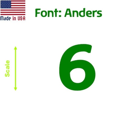 Aacc Self-Adhesive Vinyl Number: 6, Size: 12 in. Color: Green Font: Anders, 12PK AACC-Anders-N6-Green-I12x12