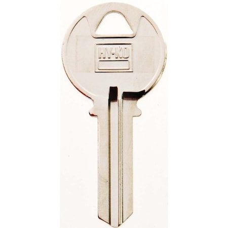 Hy-Ko Key Blank, Brass, Nickel, For: Keil Cabinet, House Locks and Padlocks 11010K2