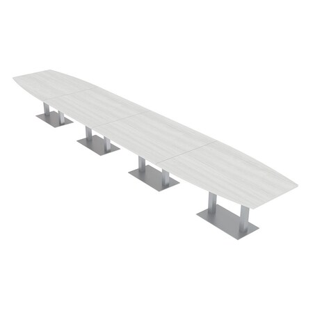 Skutchi Designs Boat Conference Table With Power, 48 in W, 264 in L, White HAR-BOT-48x264-DOU-WA7976-NA