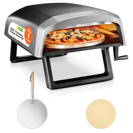 Nutrichef Outdoor Pizza Oven with 360 degrees Rotating Pizza Stone NCPIZRT44