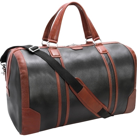 Mckleinusa McKlein USA 18192 20 in. U Series Kinzie Leather Two-Tone Tablet Carry-All Duffel Bag; Black 18192