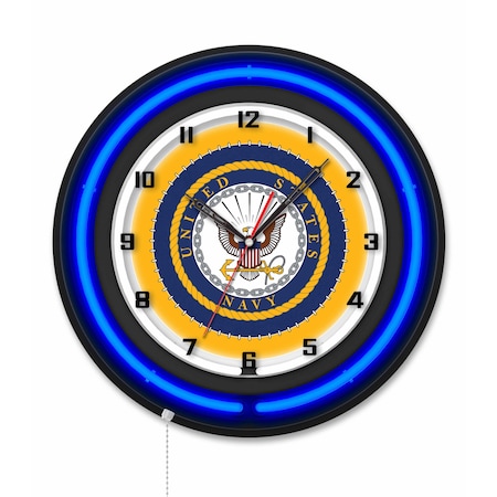 Holland Bar Stool United States Navy 19 Double Neon Wall Clock Clk19BK