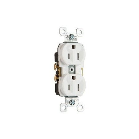 Legrand Duplex Straight Blade Receptacle, 5-15R, 15 A, 125V AC, 2 Pole, 3 Wire, Grounded TR15-GRY