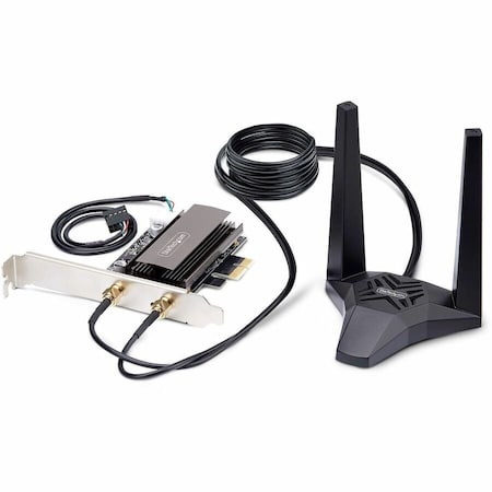 Startech.Com WI-FI 6E PCIE NETWORK CARD WITH BLUETOOTH 5.3, MAGNETIC ANTENNA BASE WITH 3.6FT CABLES, PAX2235-WIFI-6E-CARD