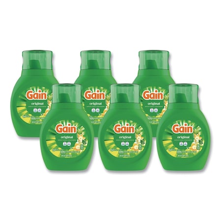 Gain Laundry Detergent, 25 oz Bottle, Liquid, Gain Original, 6 PK 12783