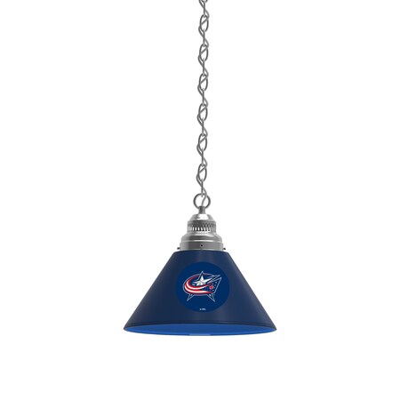 Holland Bar Stool Co Columbus Blue Jackets Pendant Light, Chrome Fixture BL1CHColBlu
