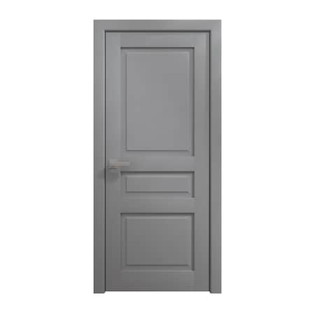 Sartodoors Interior Solid French Door 36 x 84 inches, Ego 5012 Painted Grey Oak, Single Regular Panel Frame H EGO5012ID-SEK-3684