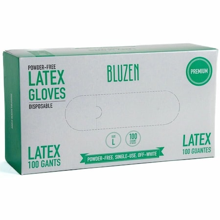 Remcoda Powder-Free Latex Gloves - 4 mil Thickness - Large Size - Latex - Off White - Powder-free, 10PK LAT101-L
