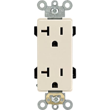 Leviton Decora Plus 20A Light Almond Residential Grade 5-20R Duplex Outlet R86-16352-0TS