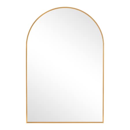 Homeroots 36" Gold Metal Arch Framed Bathroom Vanity Mirror 719494