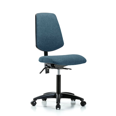 Blue Ridge Ergonomics Fab Med Bench Chair, Bk, Cast, Blu, No Arms, 22" to 29" Height, Blue BR-FMBCH-MB-RG-T1-A0-NF-RC-F43