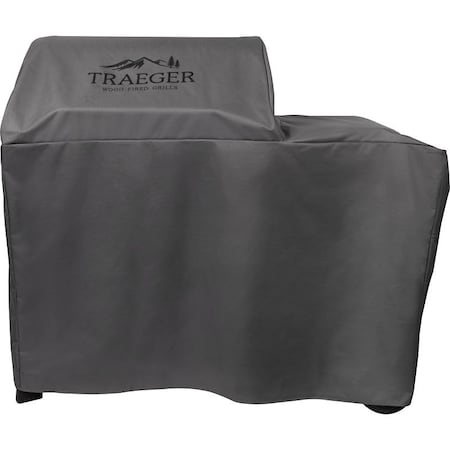 Traeger Full Length Grill Cover, 23 in W, 55 in D, 46 in H, Polyester, Gray BAC759