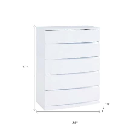Homeroots 32" Exquisite White High Gloss Chest 329633
