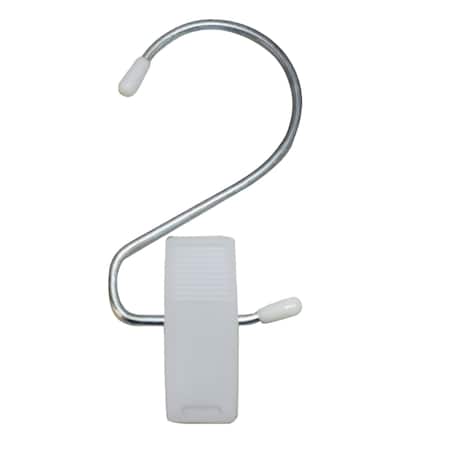 Nahanco 4 1/2in Hang-All White Plastic Clip With Chrome Hook, 100PK 610W
