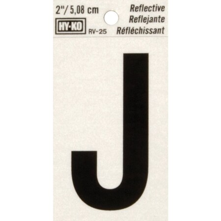 Hy-Ko Vinyl 2'' Reflective Adhesive Letter J RV-25/J