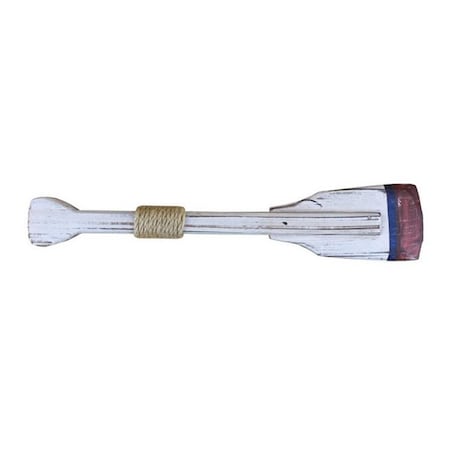Handcrafted Decor Wooden Hayden Decorative Squared Rowing Boat Oar with Hooks- 12 in. Oar 12-009