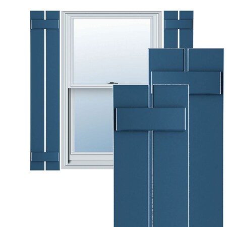 Ekena Millwork True Fit PVC Two Board Spaced Board-n-Batten Shutters, Sojourn Blue, 11 1/4W x 65H, PR TFP101SBF11X065HB