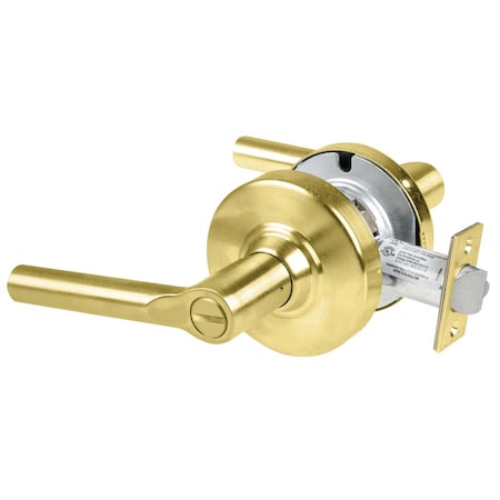 Schlage Grade 1 Bath/Bedroom Privacy Lock, Broadway Lever, Non-Keyed, Satin Brass Finish, Non-Handed ND40S BRW 606
