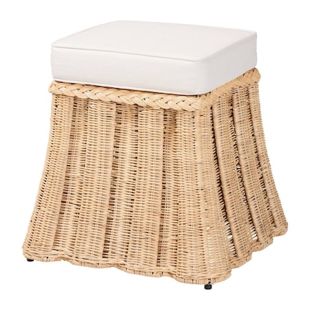Bali & Pari Rotem Natural Rattan Ottoman, Small 264-14443-ZORO