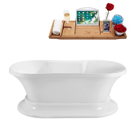 Streamline 60 in L, 32 in W, Glossy White, Acrylic, Center N181ORB