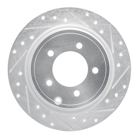 Dynamic Friction Co DFC Brake Rotor - Drilled and Slotted - Silver 631-39024R
