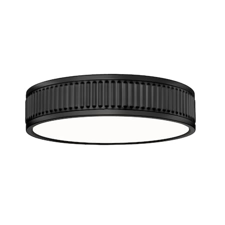 Z-Lite Stari 1 Light Flush Mount, Matte Black, 12.75 In W 1013F12-MB-LED