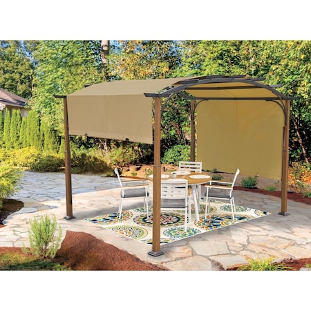 Outdoor Expressions 9.84 Ft. W. x 8.27 Ft. H. x 11.81 Ft. L. Woodgrain Steel Pergola 806001