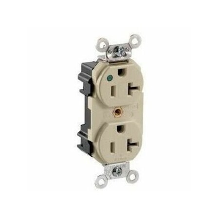 Leviton Straight Blade Receptacle, 5-20R, 20 A, 125V AC, Flush Mount, Self-Grounded M8300-PLI