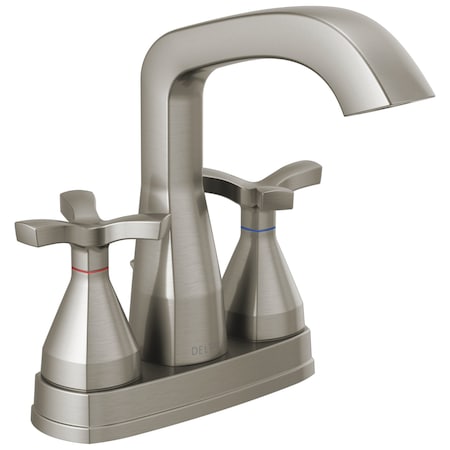 Delta Stryke Two Handle Centerset Bathroom Faucet, 5.94 in, Lumicoat Stainless 257766-SS-PR-MPU-DST