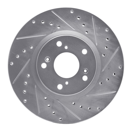 Dynamic Friction Co DFC Brake Rotor - Drilled and Slotted - Silver 631-59045R