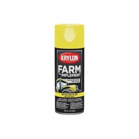 Krylon FARM & IMPLEMENT PAINT, 12 OZ CONTAINER, LIQUID FORM, YELLOW CATERPILLAR K01819