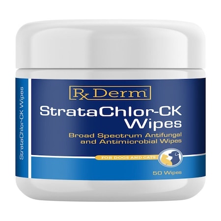 Rx Vitamins StrataChlor-CK Wipes (Chlorhexidine 2% & Ketoconazole 1%), For Dogs & Cats, 50PK 7004