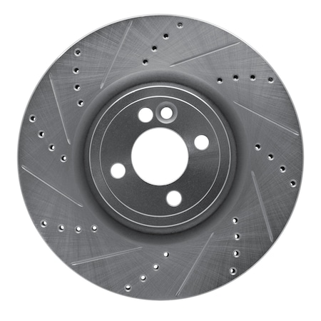 Dynamic Friction Co DFC Brake Rotor - Drilled and Slotted - Silver 631-32014L