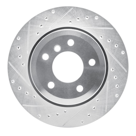 Dynamic Friction Co DFC Brake Rotor - Drilled and Slotted - Silver 631-31075L