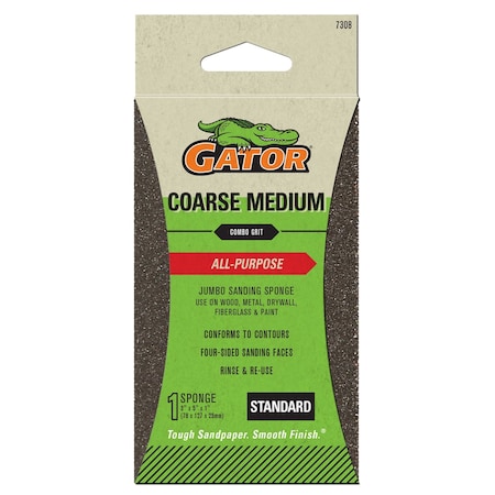 Gator Finishing All-Purpose Jumbo Sanding Sponge, Coarse/Medium Combo Grit 7308
