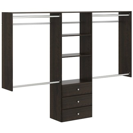 Easy Track 4ft to 8ft Deluxe Pro Closet Kit with Drawers, Truffle PH80-TR