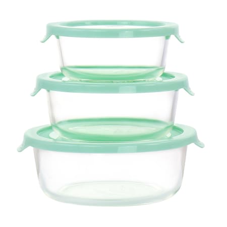 Martha Stewart 6 Piece Assorted Glass Storage Container and Lid Set  in Mint 131112.06