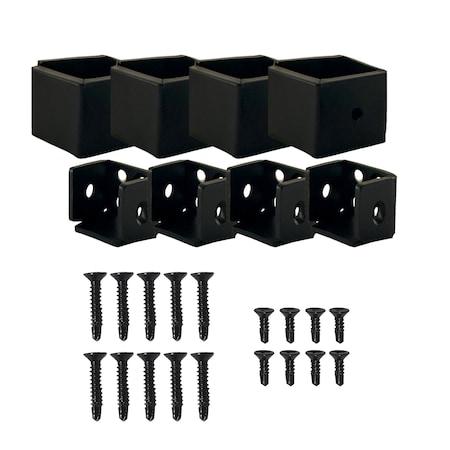 Nuvo Iron Textured Black Ready Rail Steel Railing Level Brackets, Hardware Included DSRDB-B