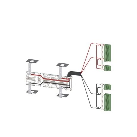 Siemens Accessory for 3KC8 Power supply cable for connection at the top 2-pole for 630 3KC9834-3