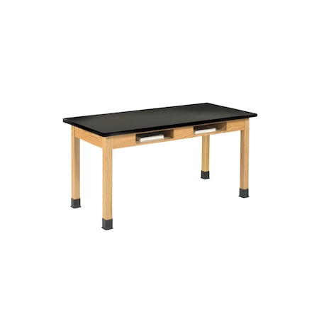 Diversified Spaces Compartment Table, Oak, Wood Frame, 60 in W, Oak C7606K30N