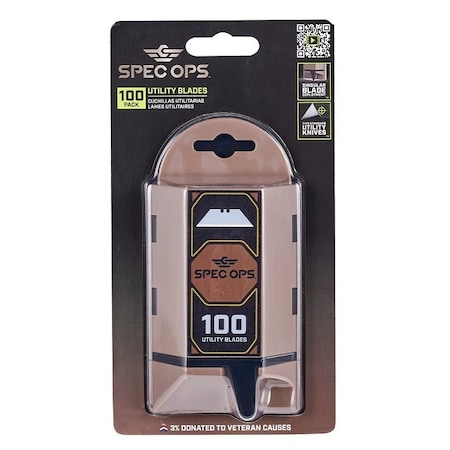 Spec Ops Utility Knife Blade, 2.3 in L, HCS, Precision-Honed, Hardened Edge SPEC-K1-BLADE100