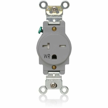 Leviton Single Receptacle Outlet, 20A, Gray, 250V W5461-TGY