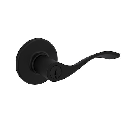 Kwikset Balboa Lever Entry Door Lock SmartKey with New Chassis and 6AL Latch, RCS Strike Matte Black Finish 405BL-514S