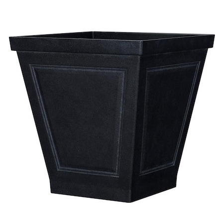 L&G 16.7 in. H X 16 in. W X 16 in. D Polyresin New England Planter Black PVE5516TCI