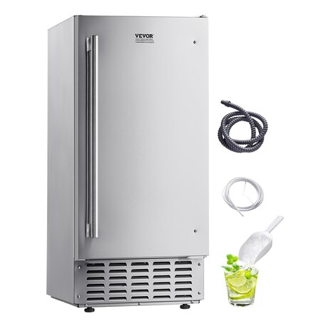 Vevor Undercounter Ice Maker 66 Lbs/Day Built-in Ice Maker Machine w/ Reversible Door HBZB-30N