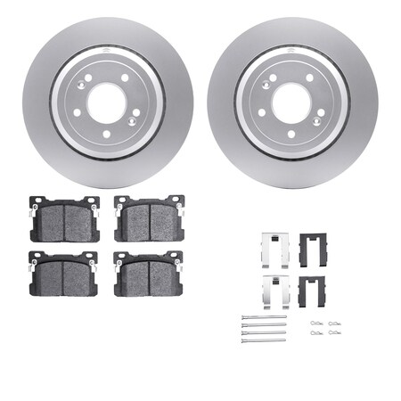 Dynamic Friction Co DFC GEOSPEC Coated Rotors with 5000 Brake Pads - Ceramic and Hardware 4512-10004