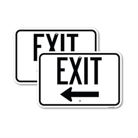 Signmission Exit Sign, Heavy Gauge Aluminum, 12 in W, 18 in H A-1218-2PACK-24049