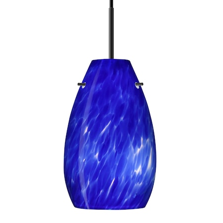 Besa Lighting Besa Pera 9 Pendant, Blue Cloud, Black Finish, 1x 9W LED 1JT-412686-LED-BK
